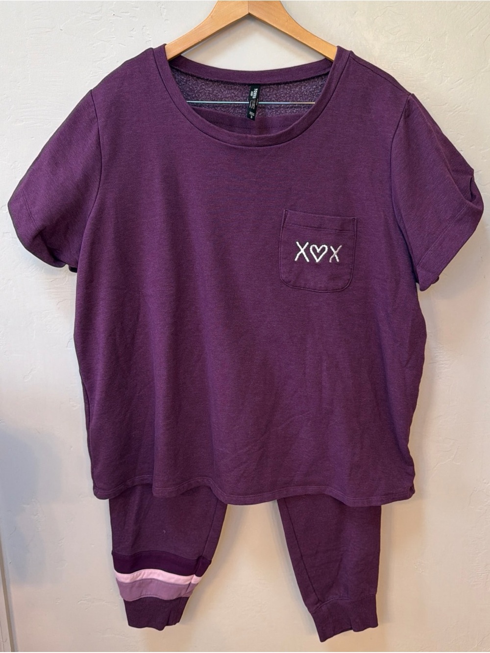 Torrid Sleep Pajama Loungewear Set Top Plus Size 3 Joggers Sz 2 Purple